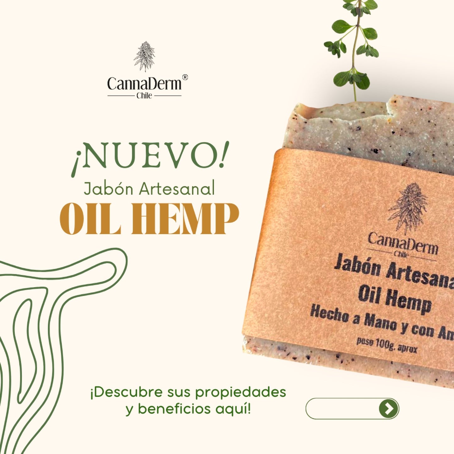 Jabón Corporal de Cáñamo – Limpieza Natural para Rostro y Cuerpo